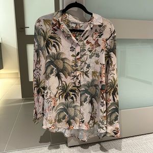 Printed button up shirt